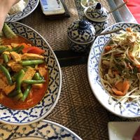 Tofu curry and bean sprouts  at Lemon Grass in Helsinki