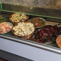 Salad bar options at The Gallery Cafe in East London