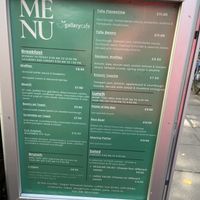 Menu  at The Gallery Cafe in East London