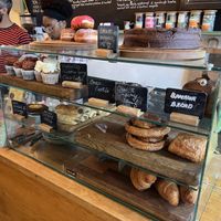 Pastry case  at The Gallery Cafe in East London