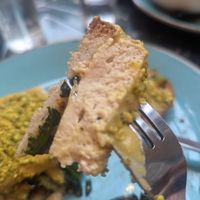 Tofu Florentine on thinly sliced sourdough. at The Gallery Cafe in East London