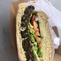 Tarp veggie burger  at Hanalei Taro & Juice Co - Food Truck in Hanalei