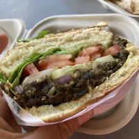 Taro burger   at Hanalei Taro & Juice Co - Food Truck in Hanalei