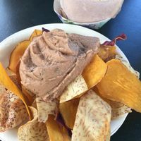 Taro hummus and chips at Hanalei Taro & Juice Co - Food Truck in Hanalei