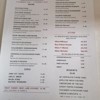 Menu at Gallimore's Fine Restaurant in Wigan
