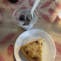 Almond cake and Chia Pudding  at Sip413 in Northampton