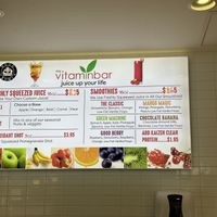Juice and smoothie menu  at Good Bowl in Richmond