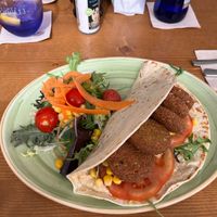 The falafel wrap at Miles Cala Millor in Mallorca