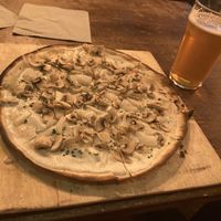 Vegan tarte flambée (Flammkuchen)  at Brasserie de la Lanterne in Strasbourg