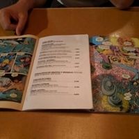 menu in a comic at Zombie Bar in Madrid