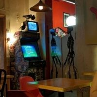 wc entrance at Zombie Bar in Madrid