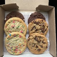 vegan cold brew, double chocolate, chocolate chip, and birthday cake  at Insomnia Cookies in Gainesville