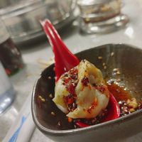 Soup dumplings with sauce at Mason's Dumpling Shop in Boulder