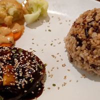 Teriyaki Chicken w/ 5 rice ball at VegiOasis in Huntington Beach