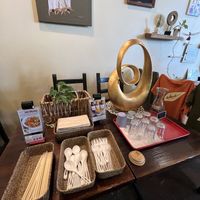 Silverware station  at VegiOasis in Huntington Beach