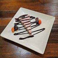 Raspberry lemon raw cake  at VegiOasis in Huntington Beach