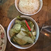Pickled veggies and side rice  at Kedai Makan in Seattle