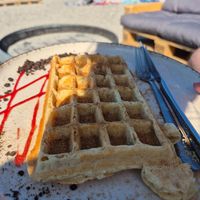 Waffle with cinnamon and suggar. at Flunderbar in Hohwacht