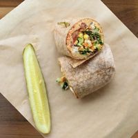 Hummus veggie wrap with whole wheat tortilla  at Original ChopShop in Dallas