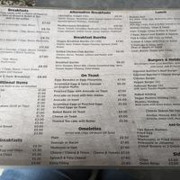 Menu at Mumms Cafe in Portsmouth