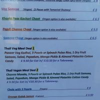 Menu at Royal Arsenal Summer Lates on 2nd September 2023 at Chef Yogis in South East London