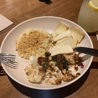 Tofu entrée with cauliflower “risotto” and roasted cauliflower. Soooo good!! 5/5  at Flower Child - Casa Paloma in Chandler