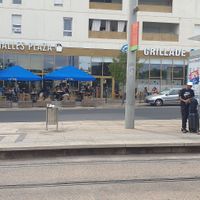 Entrance to Halles Plaza at Café Général in Montpellier
