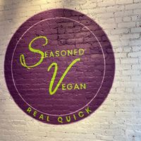 Sign on wall at Seasoned Vegan Real Quick in New York City