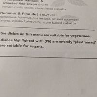 Dishes marked as PB are suitable for vegans at The Woodside in Doune