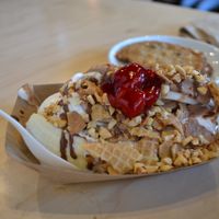 banana split ice cream (vegan) at Timeless Coffee Roasters and Bakery in Oakland