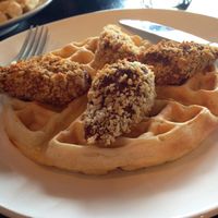 Vegan Chicken n Waffles at Timeless Coffee Roasters and Bakery in Oakland