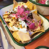 Nachos and a delicious sauce at Aujourd'hui Demain Concept Store in Paris