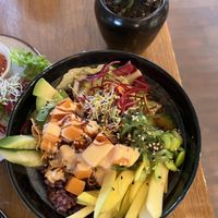 Salmon rice bowl   at Vegan Haus in Berlin