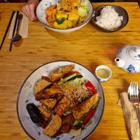 Curry und Frühlingsrollen at Vegan Haus in Berlin