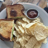 Avocado melt with vegan cheese  at Seven Mile Cafe in Denton