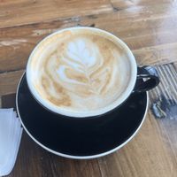 Cafe latte with soy milkk  at Seven Mile Cafe in Denton