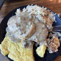 Vegan gravy train 🩵  at Seven Mile Cafe in Denton