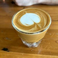 Oat milk cortado  at Seven Mile Cafe in Denton