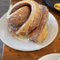 Cinnamon bun at Seven Mile Cafe in Denton