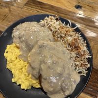 Vegan biscuits and gravyy  at Seven Mile Cafe in Denton