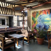 Very nice patio, overlooking Main Street  at Germinación Cocina y Bistro in Santiago Atitlan