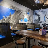 Inside seating at Spitz Mediterranean Restaurant and Bar in Midland