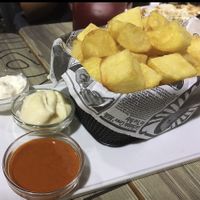 Wild potatoes (only brown sauce is vegan)  at Restaurant Fermins in Barcelona