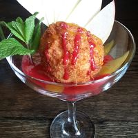 Exciting dessert: fried ice cream or something like that at Golden Ginkgo  in Berlin