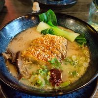 Kontsuku ramen with crispy vegan duck covered in sesame crust. at Golden Ginkgo  in Berlin
