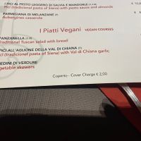 Menu Veg  at Boccon del Prete in Siena