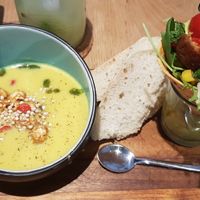 Sweet corn soup at BERG und TAL in Worpswede