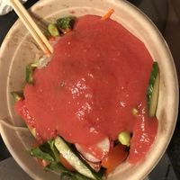 Gf glass noodle salad with home made  tomato sauce   at Ikedo Ramen in Port Washington