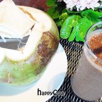 Fresh Coconut and Raw Chocolate Protein Shake - Try This at Atsumi Raw Cafe in Phuket