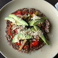 avocado pizza at Atsumi Raw Cafe in Phuket